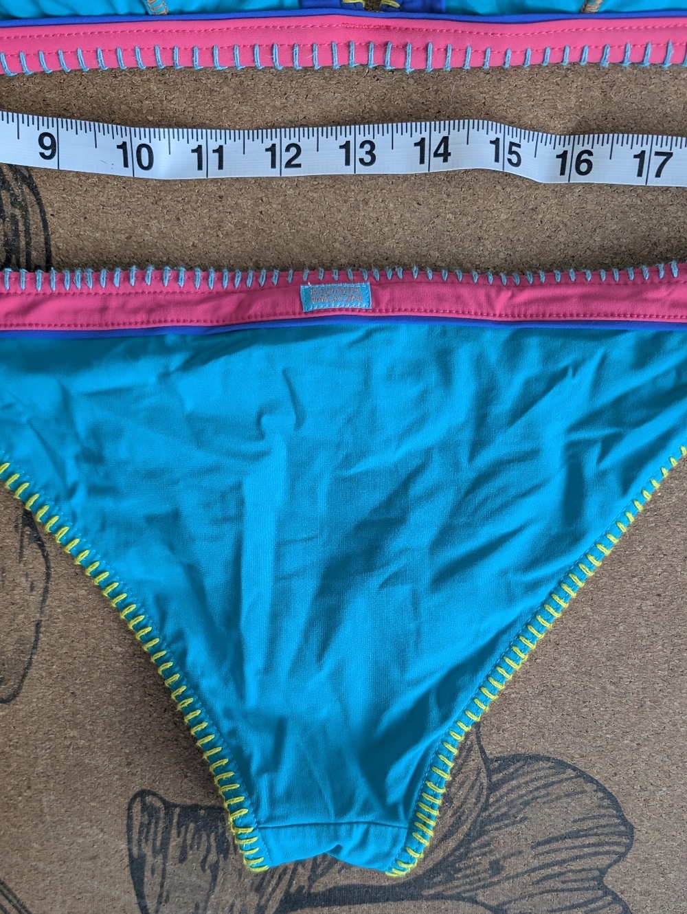 Banana Moon Neon Colorblock Blue Triangle Bikini - Picture 3 of 4